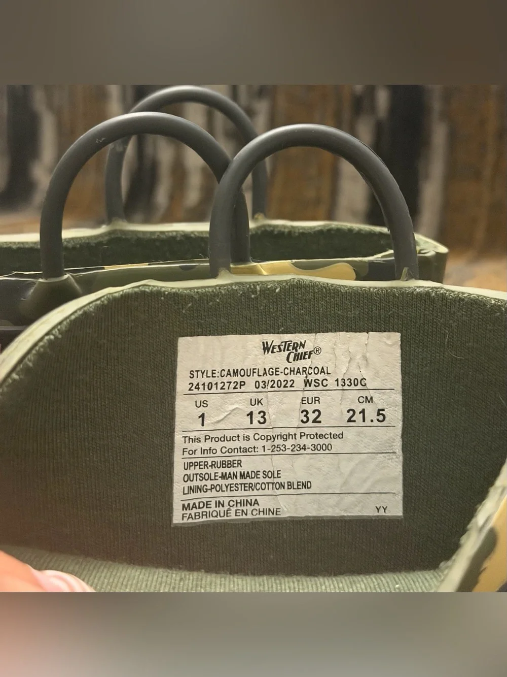 Western Chief Kids Camo Rain Boots in Green and Tan